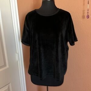 A New Day Black Velvet Velour T Shirt